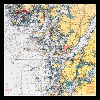 Sjökortsservetter Smögen-Lysekil - 20-PACK - 33 x 33 cm