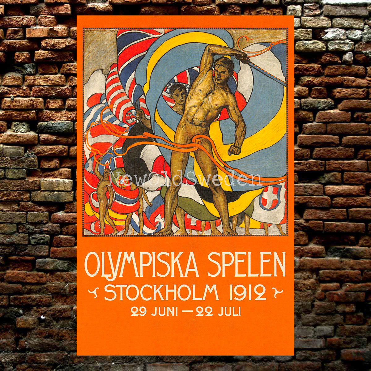 Stockholm Olympiska Spelen OS 1912 - Vykort 12 x 18 cm - 2