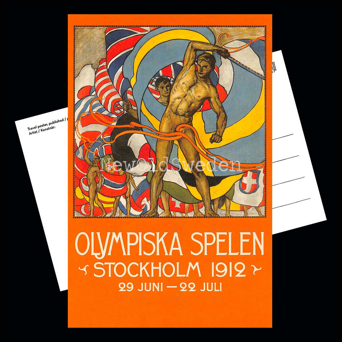 Stockholm Olympiska Spelen OS 1912 - Vykort 12 x 18 cm - 3