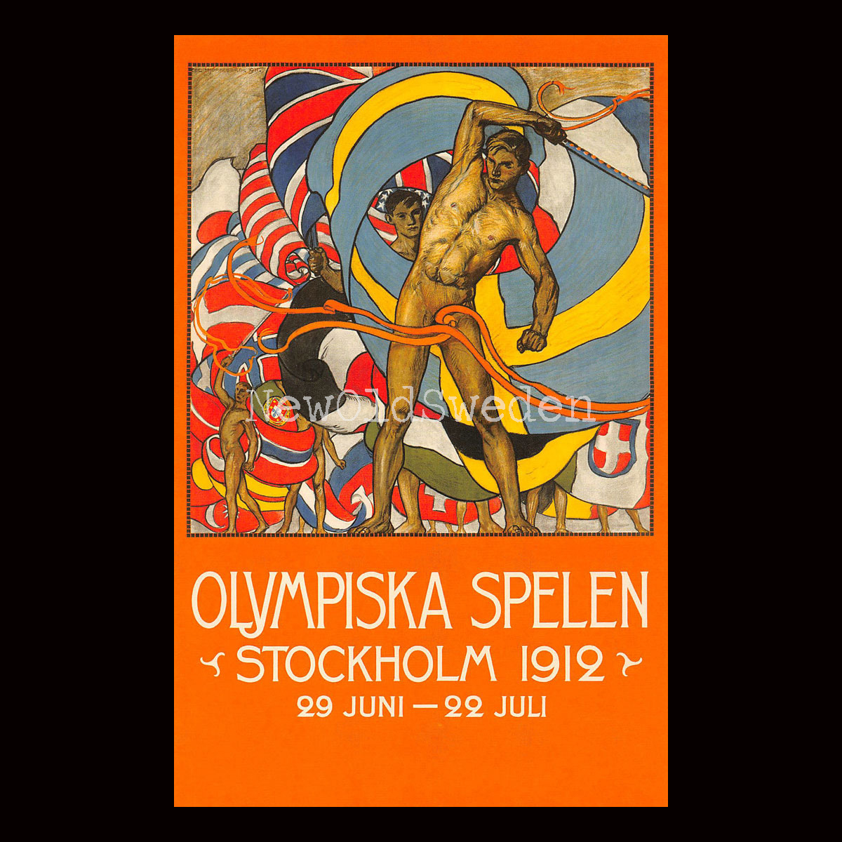 Stockholm Olympiska Spelen OS 1912 - Vykort 12 x 18 cm