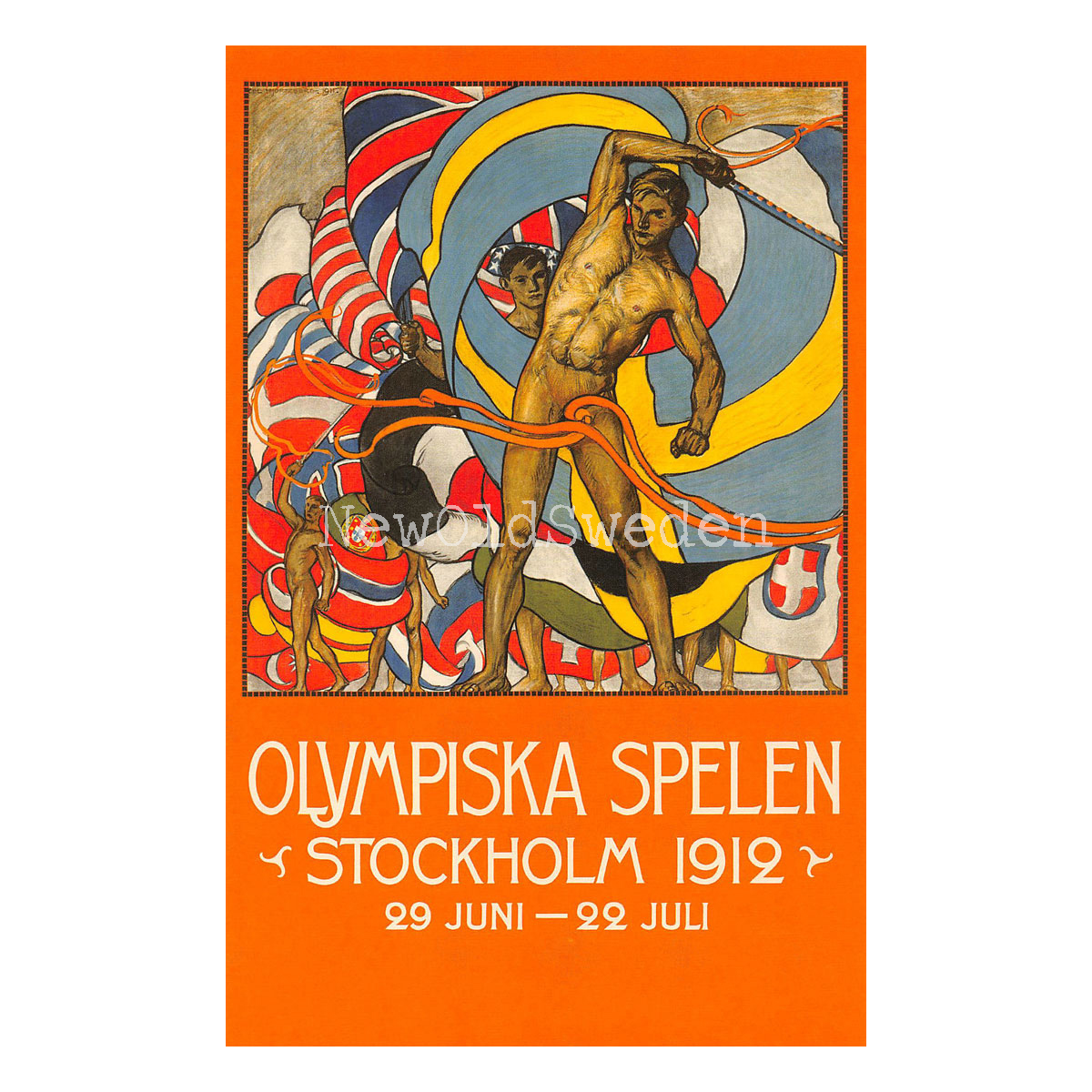 Stockholm Olympiska Spelen OS 1912 - Vykort 12 x 18 cm - 4