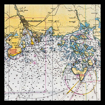 Sjökortsservetter Karlshamn - 20-PACK - 33 x 33 cm