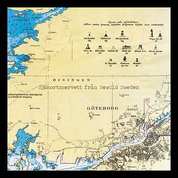 Sjökortsservetter Göteborg - 20-PACK - 33 x 33 cm
