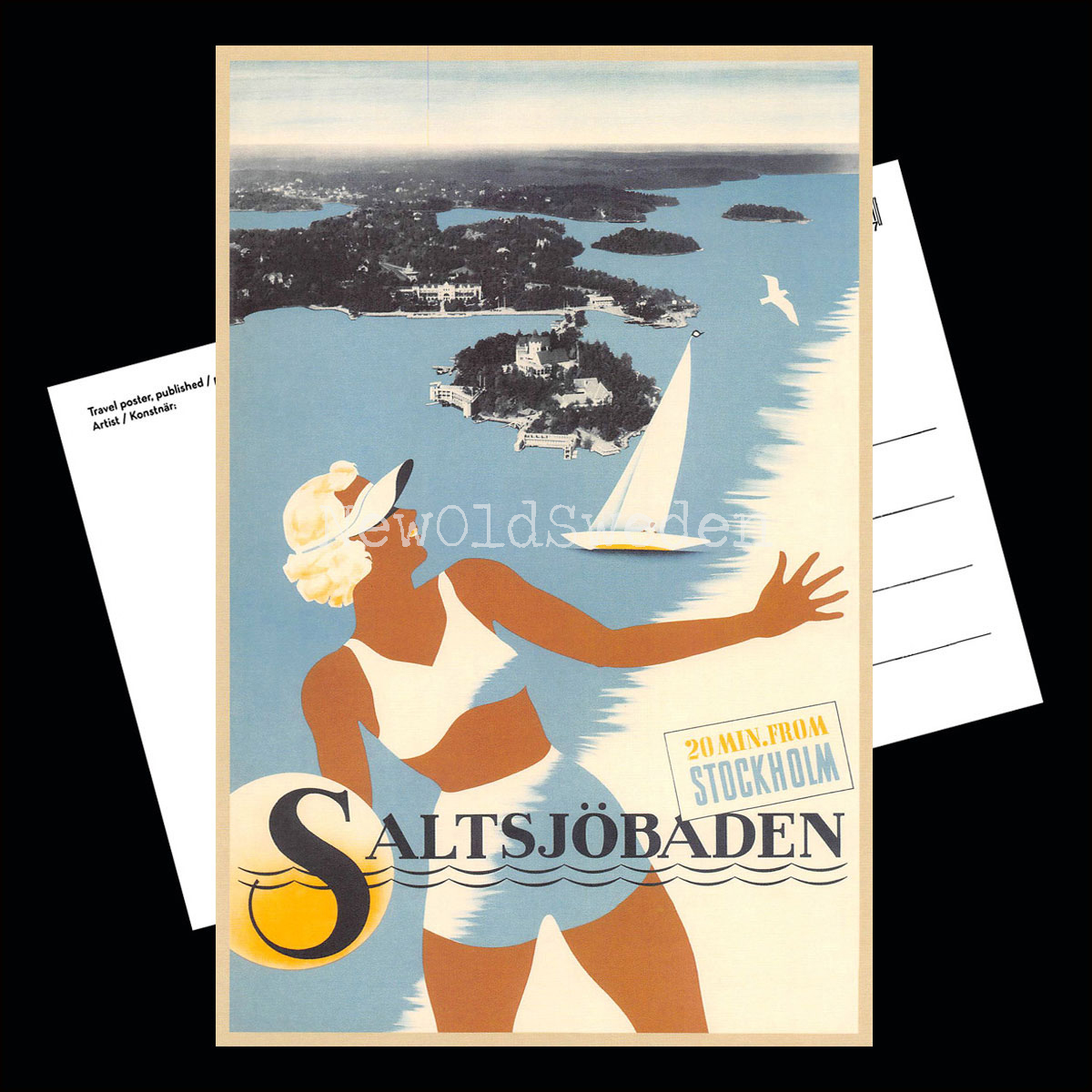 SALTSJÖBADEN - 1930 - Vykort 12 x 18 cm - 3