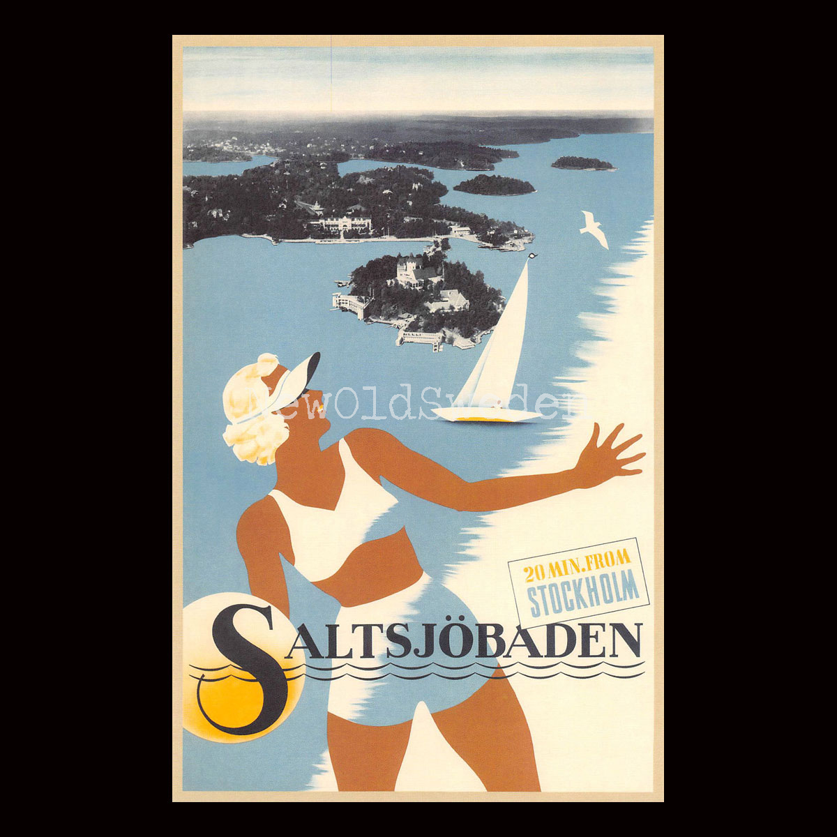 SALTSJÖBADEN - 1930 - Vykort 12 x 18 cm