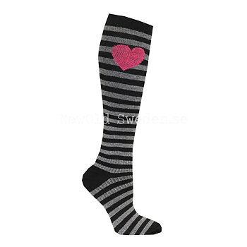 Stödstrumpa Black/Grey Heart 41-45 - ST11