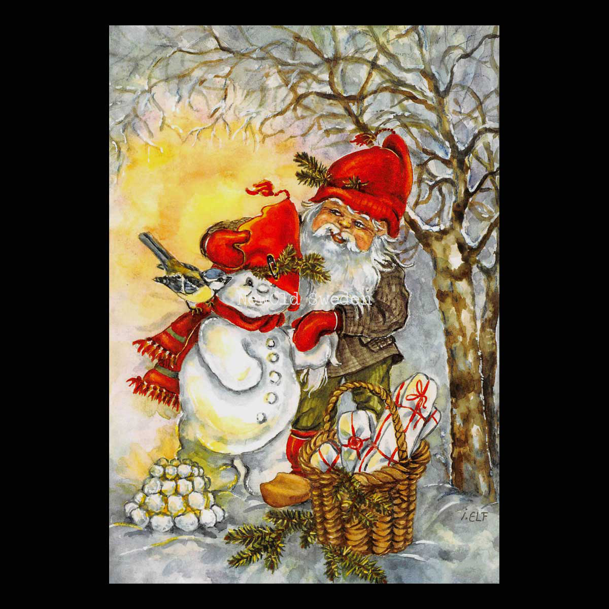 Tomten och Snögubben - Ingrid Elf - 1005