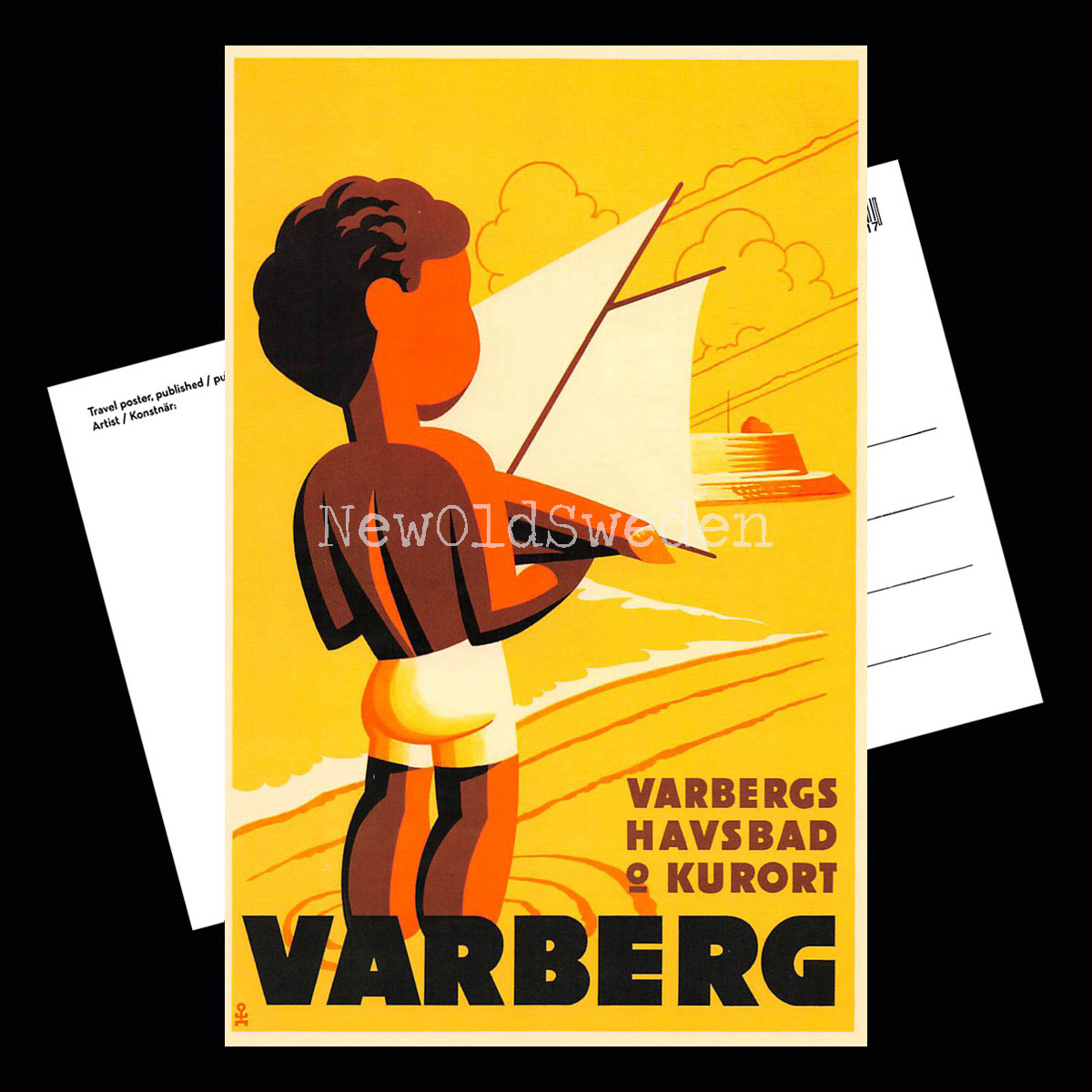VARBERG - 1948 - Vykort 12 x 18 cm - 3