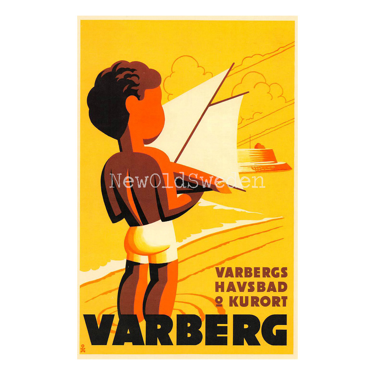 VARBERG - 1948 - Vykort 12 x 18 cm - 4