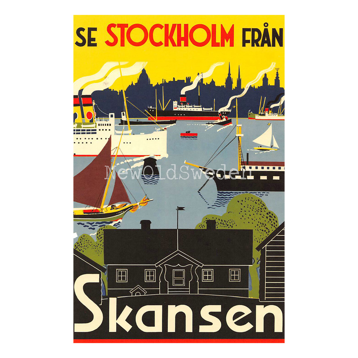 SE STOCKHOLM FRÅN SKANSEN - 1932 - Vykort 12 x 18 cm - 4
