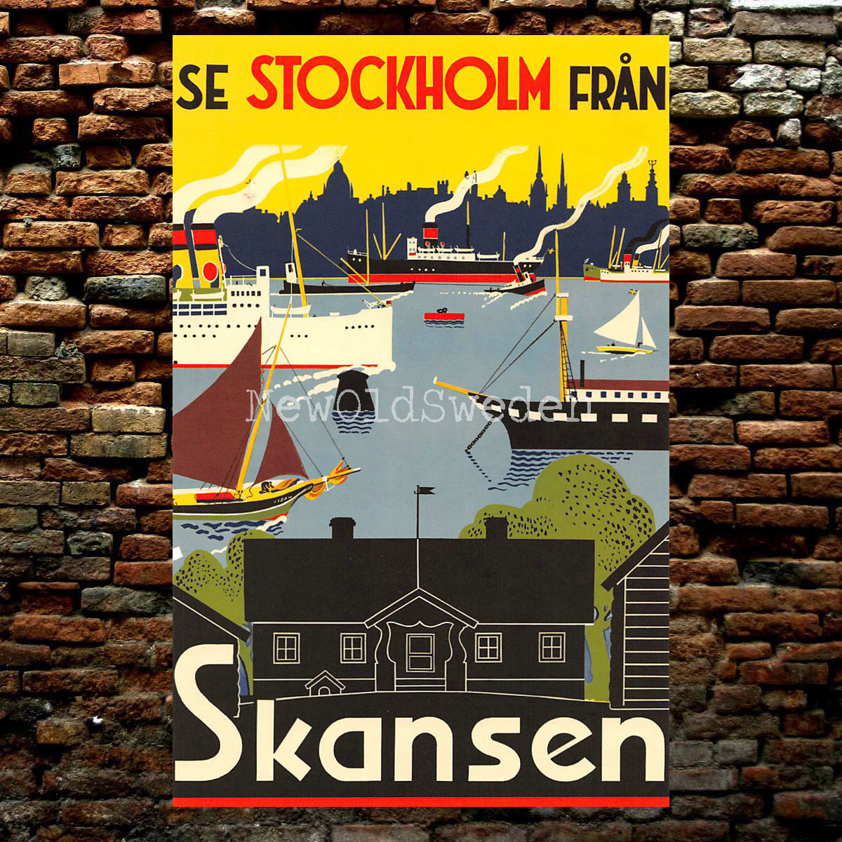 SE STOCKHOLM FRÅN SKANSEN - 1932 - Vykort 12 x 18 cm - 2