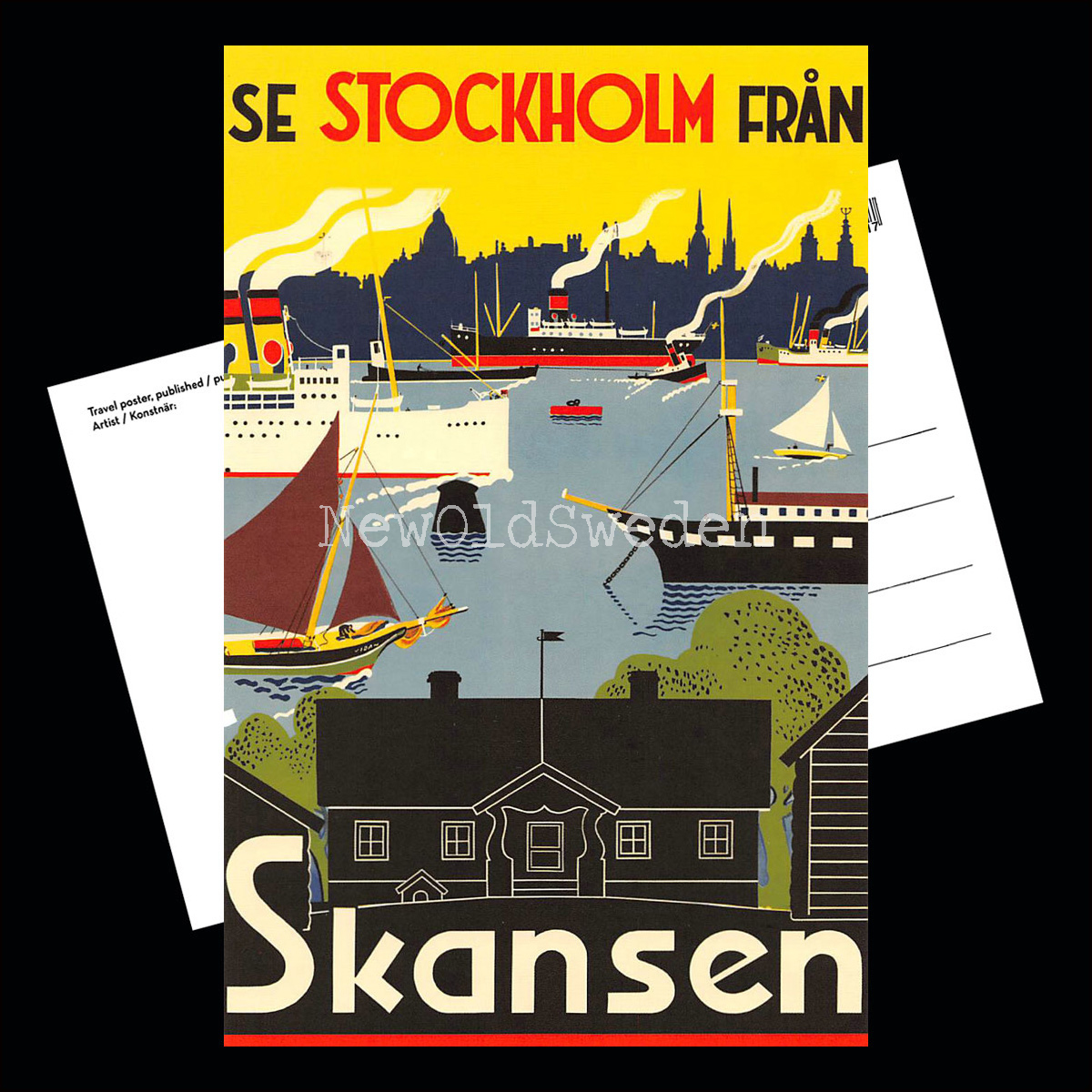 SE STOCKHOLM FRÅN SKANSEN - 1932 - Vykort 12 x 18 cm - 3