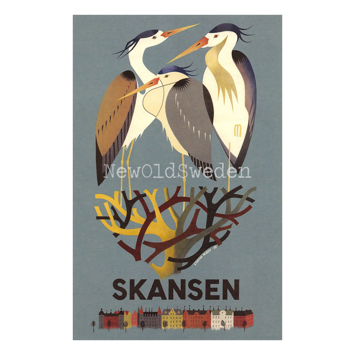 HÄGRARNA PÅ SKANSEN - 1949 - Vykort 12 x 18 cm - 4