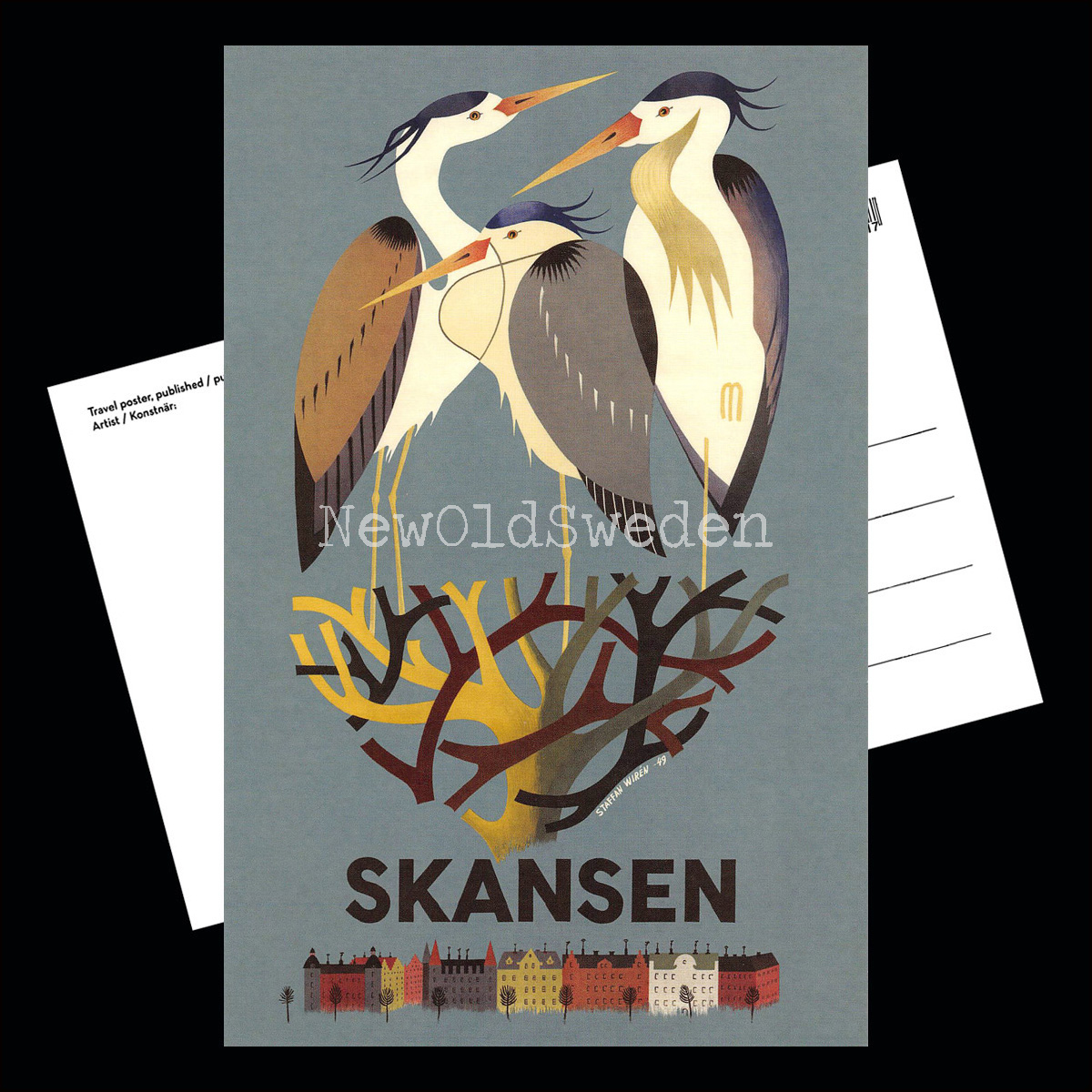 HÄGRARNA PÅ SKANSEN - 1949 - Vykort 12 x 18 cm - 3
