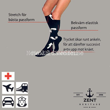 Stödstrumpa Black/Grey 41-45 - ST11