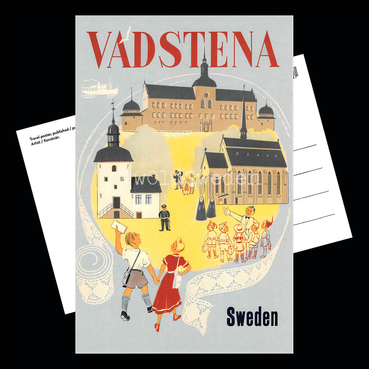 VADSTENA - 1950 - Vykort 12 x 18 cm - 3