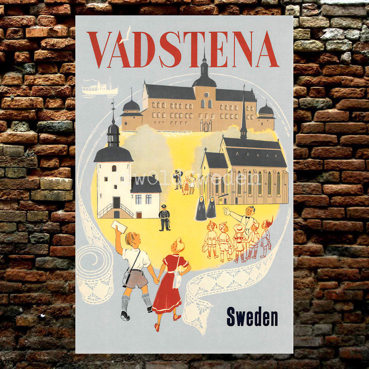VADSTENA - 1950 - Vykort 12 x 18 cm - 2