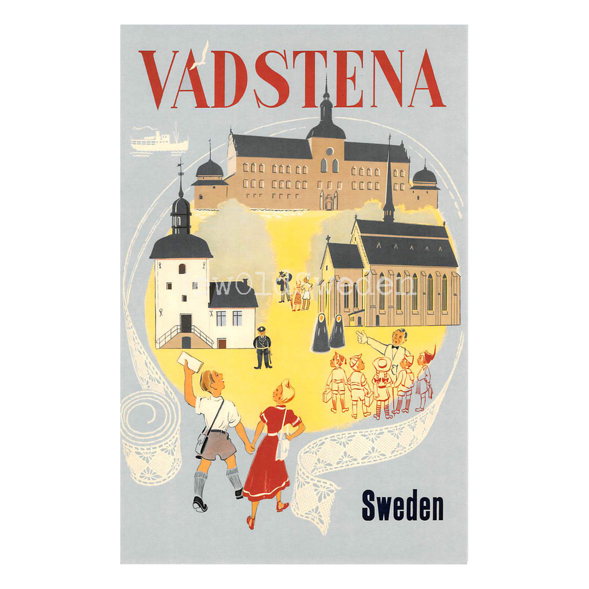 VADSTENA - 1950 - Vykort 12 x 18 cm - 4