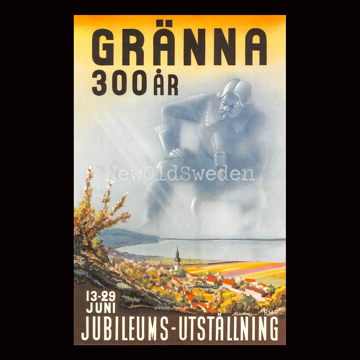 GRÄNNA 300 YEARS - 1952 - Vykort 12 x 18 cm
