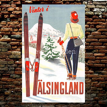 VINTER I HÄLSINGLAND - 1946 - Vykort 12 x 18 cm