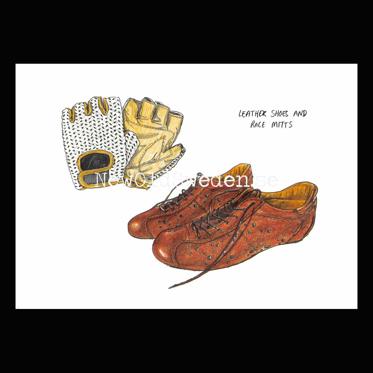 Leather shoes and classic race mitts - Card No. 17
