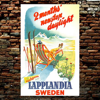 LAPPLANDIA SOLSTOL - 1948 - Vykort 12 x 18 cm