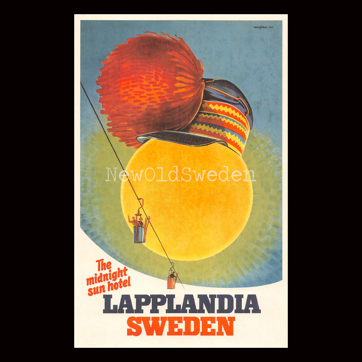 LAPPLANDIA LIFT - 1954 - Vykort 12 x 18 cm