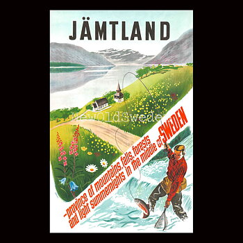 FISKARE I JÄMTLAND - 1950 - Vykort 12 x 18 cm