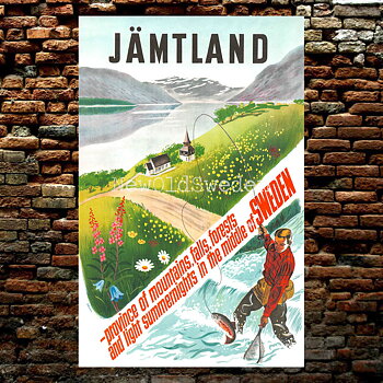 FISKARE I JÄMTLAND - 1950 - Vykort 12 x 18 cm