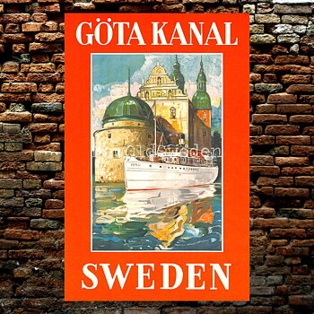 GÖTA KANAL VADSTENA - 1930 - Vykort 12 x 18 cm