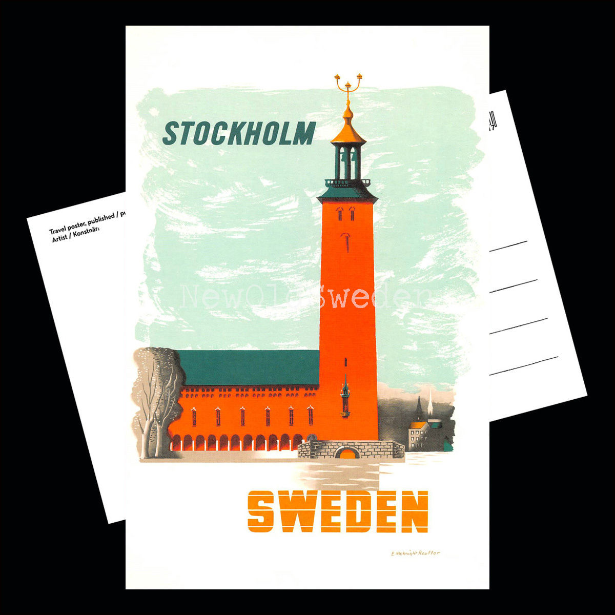 STADSHUSET I STOCKHOLM - 1950 - Vykort 12 x 18 cm - 3