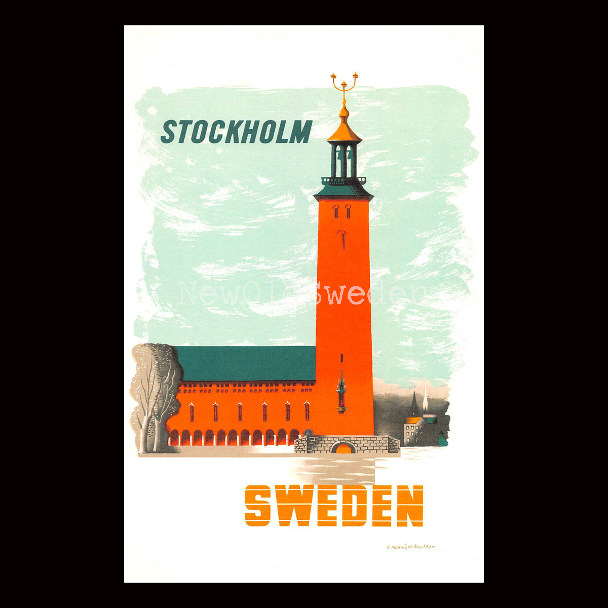 STADSHUSET I STOCKHOLM - 1950 - Vykort 12 x 18 cm