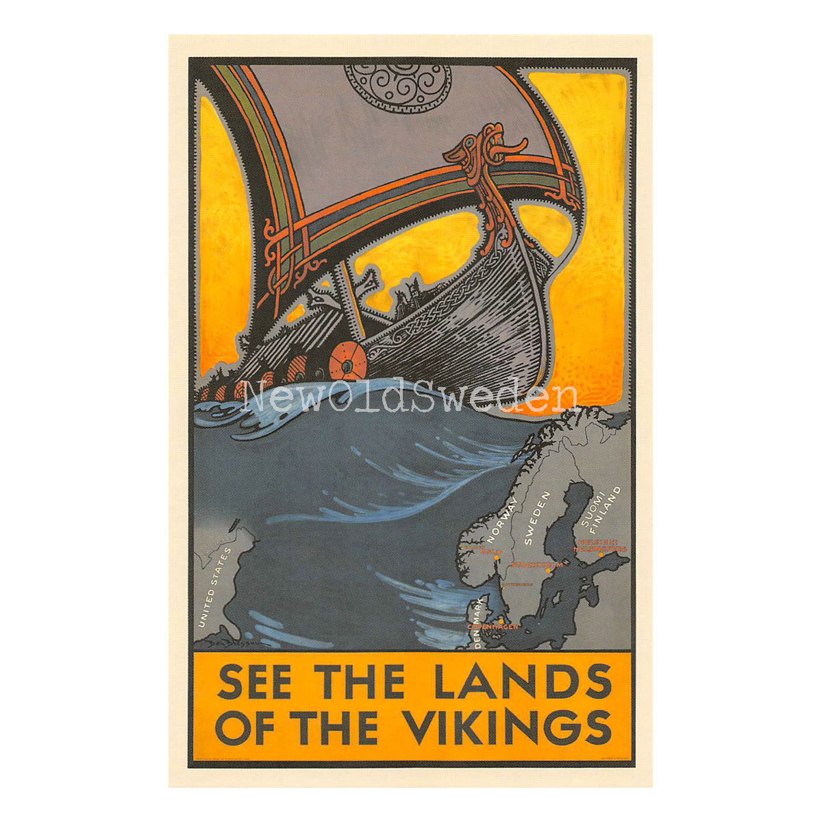 SEE THE LAND OF THE VIKINGS - 1937 - Vykort 12 x 18 cm - 4