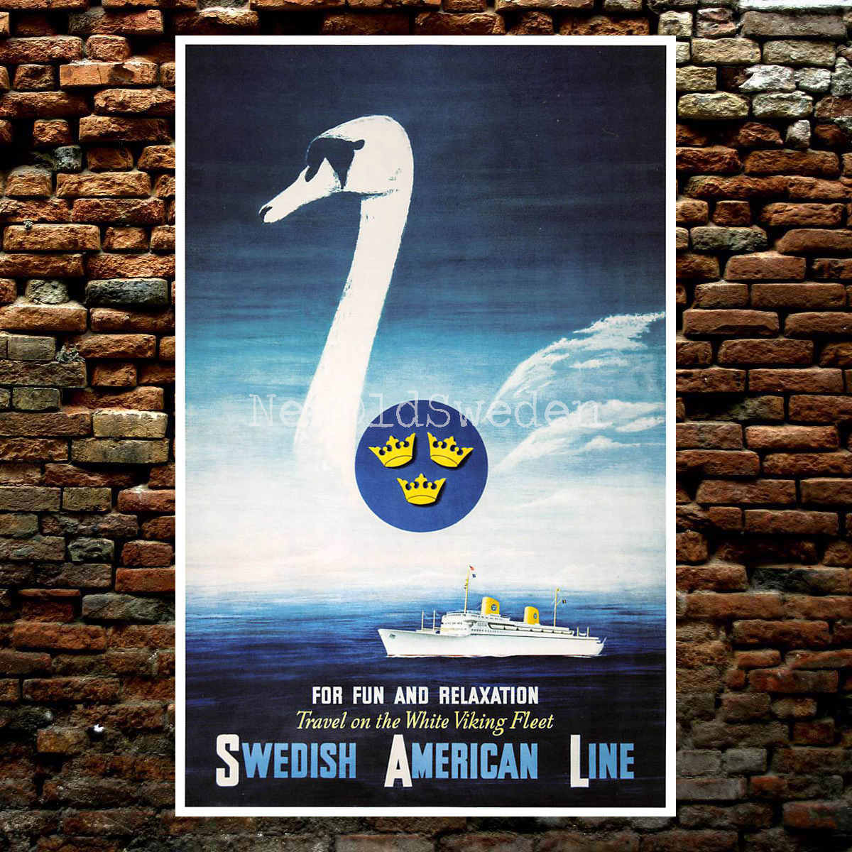SVANEN SAL - SWEDISH AMERICAN LINE - 1952 - Vykort 12 x 18 cm - 2