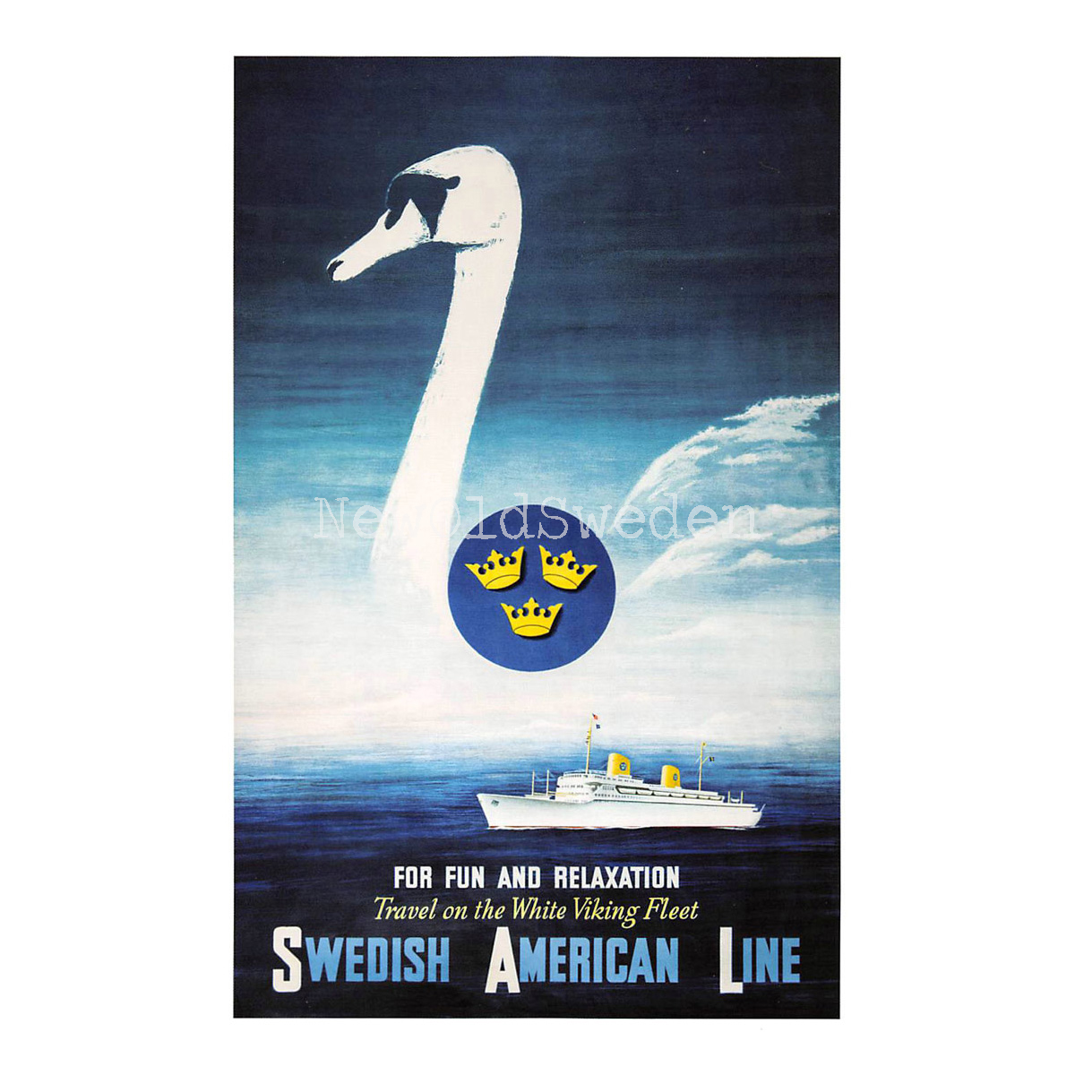 SVANEN SAL - SWEDISH AMERICAN LINE - 1952 - Vykort 12 x 18 cm - 4
