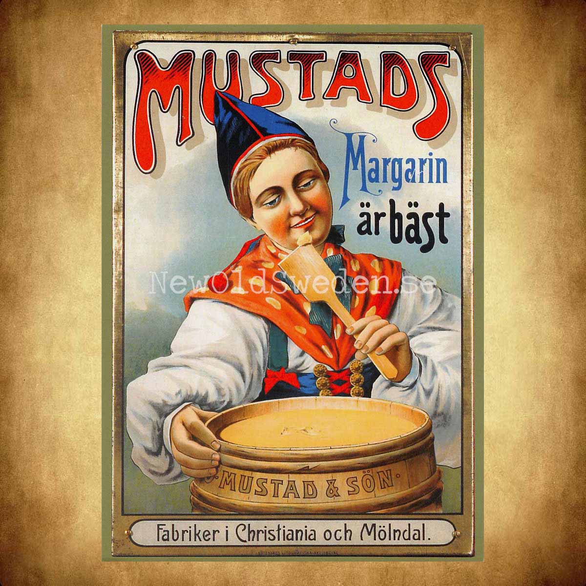 Mustads Margarin Mölndal Christiania - Vykort A5 - 2