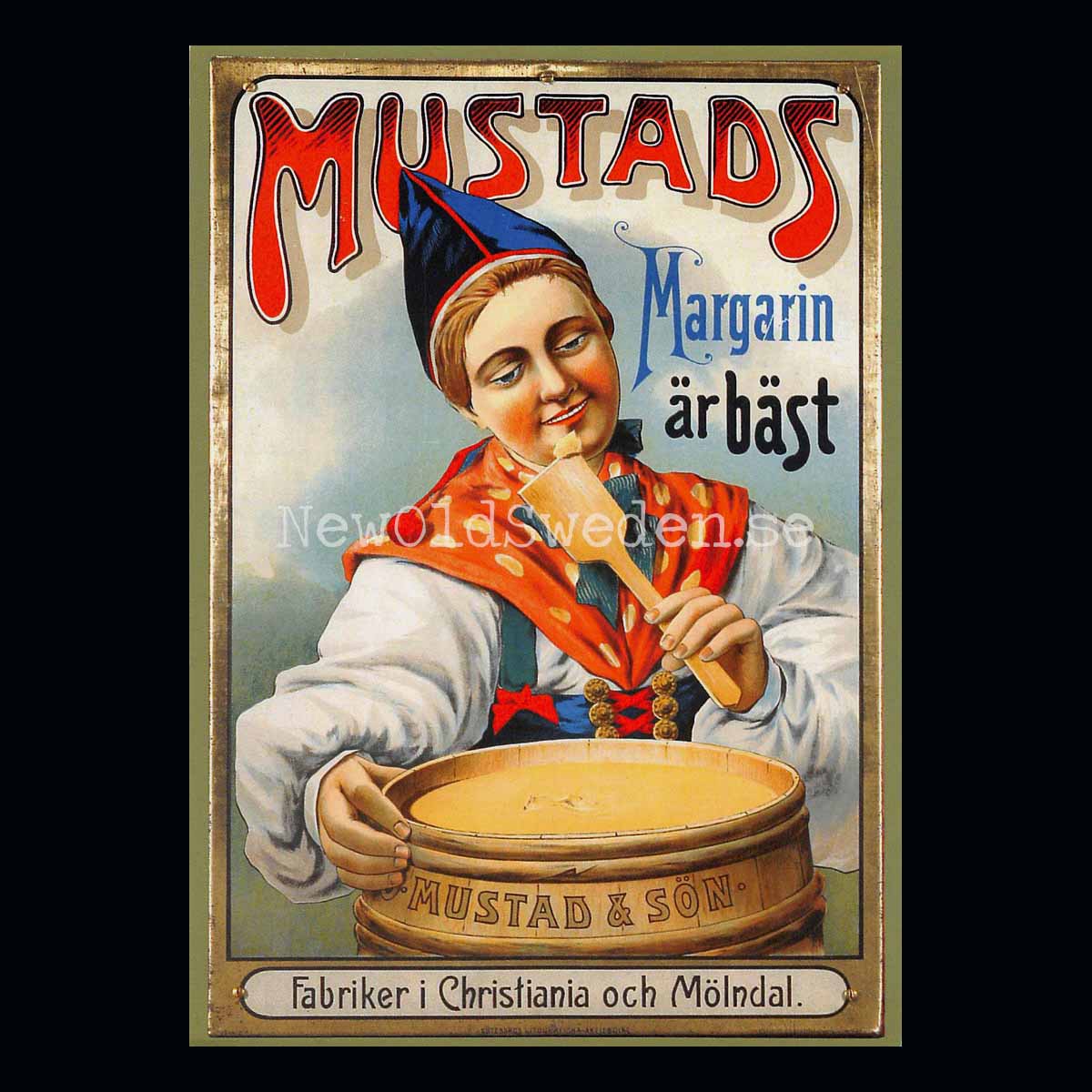 Mustads Margarin Mölndal Christiania - Vykort A5