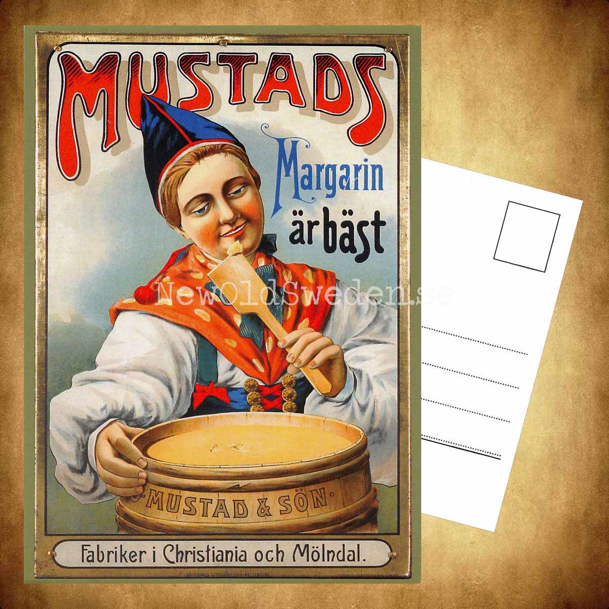 Mustads Margarin Mölndal Christiania - Vykort A5 - 3