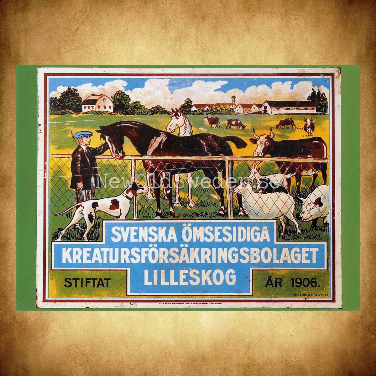Svenska Ömsesidiga Kreatursförsäkringsbolaget Lilleskog - Vykort A5 - 2