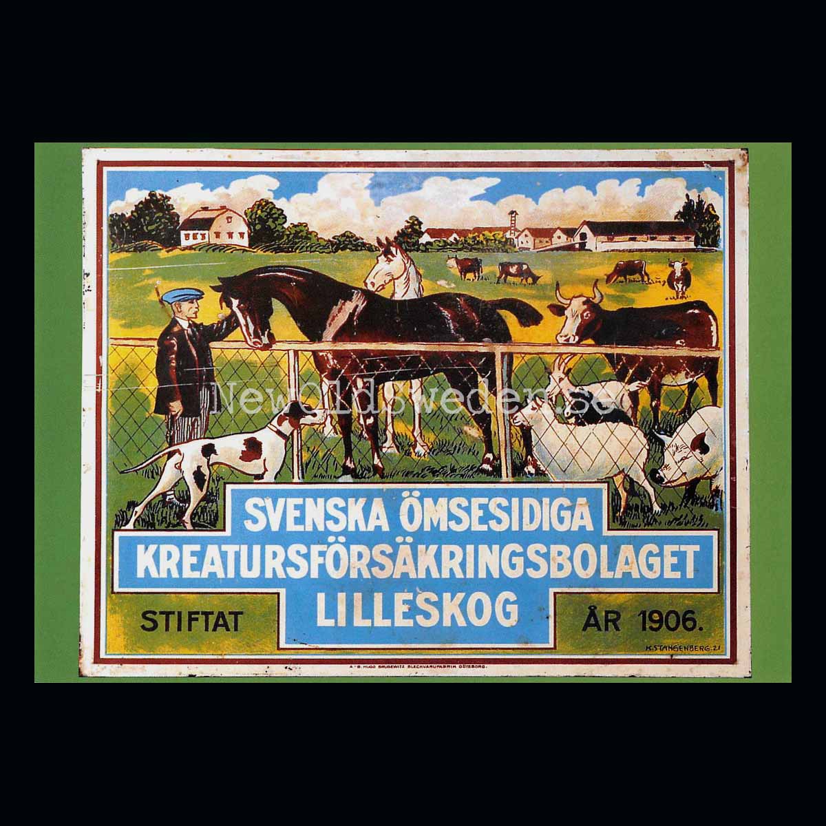 Svenska Ömsesidiga Kreatursförsäkringsbolaget Lilleskog - Vykort A5