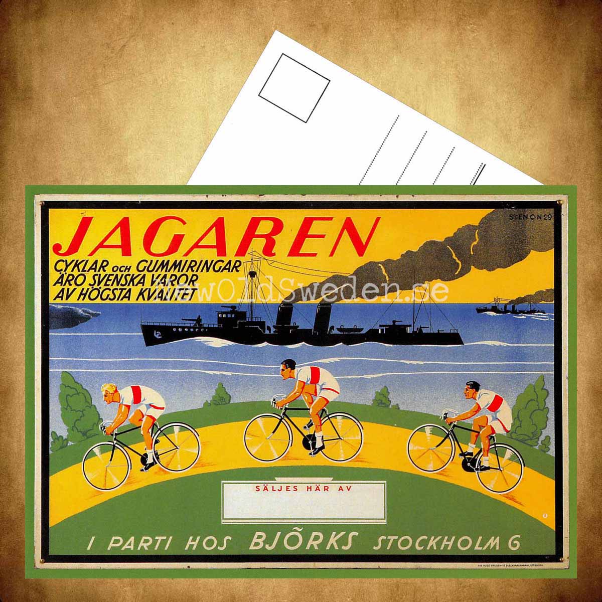 Björks Stockholm - Jagaren Cyklar - Vykort A5 - 3