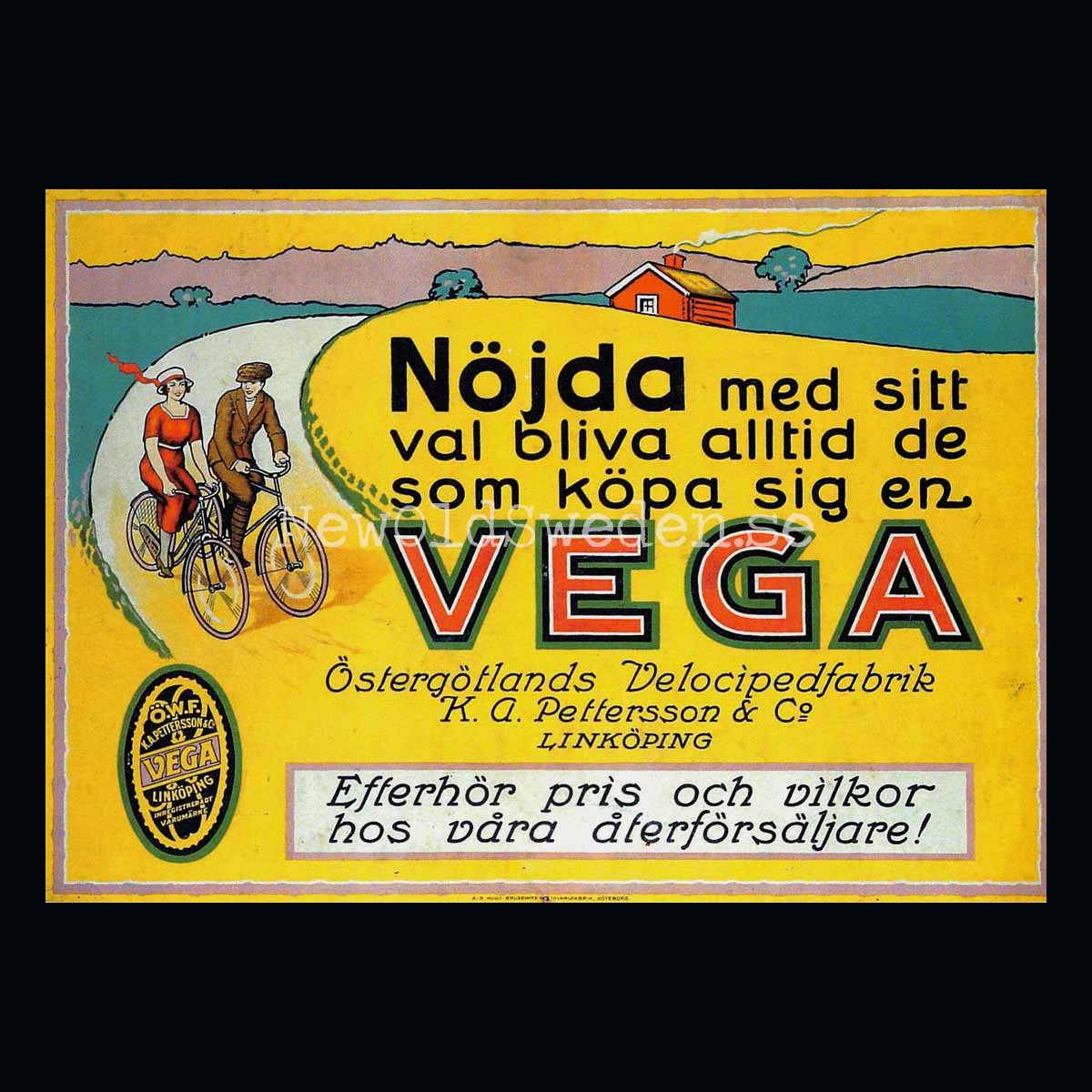 VEGA Östergötlands Velocipedfabrik Linköping - Vykort A5