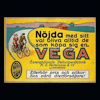 VEGA Östergötlands Velocipedfabrik Linköping - Vykort A5