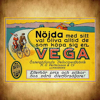 VEGA Östergötlands Velocipedfabrik Linköping - Vykort A5