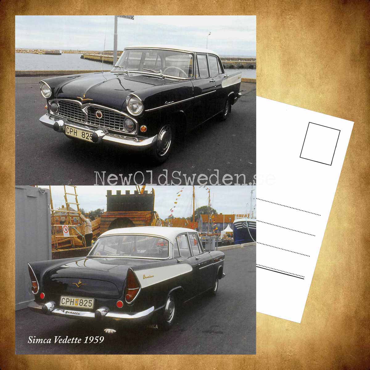 Simca Vedette 1959 - Vykort A5 - 3