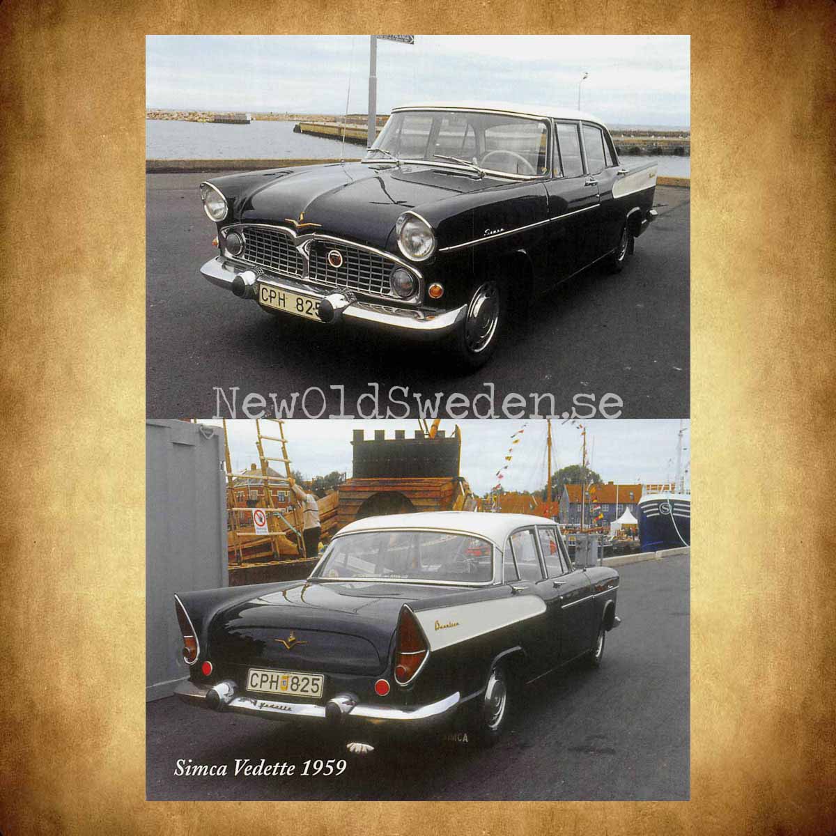 Simca Vedette 1959 - Vykort A5 - 2
