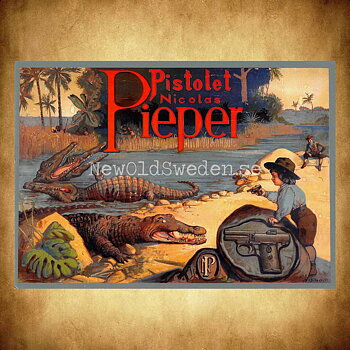 Nicolas Pieper Pistol 1908 NP - Vykort A5