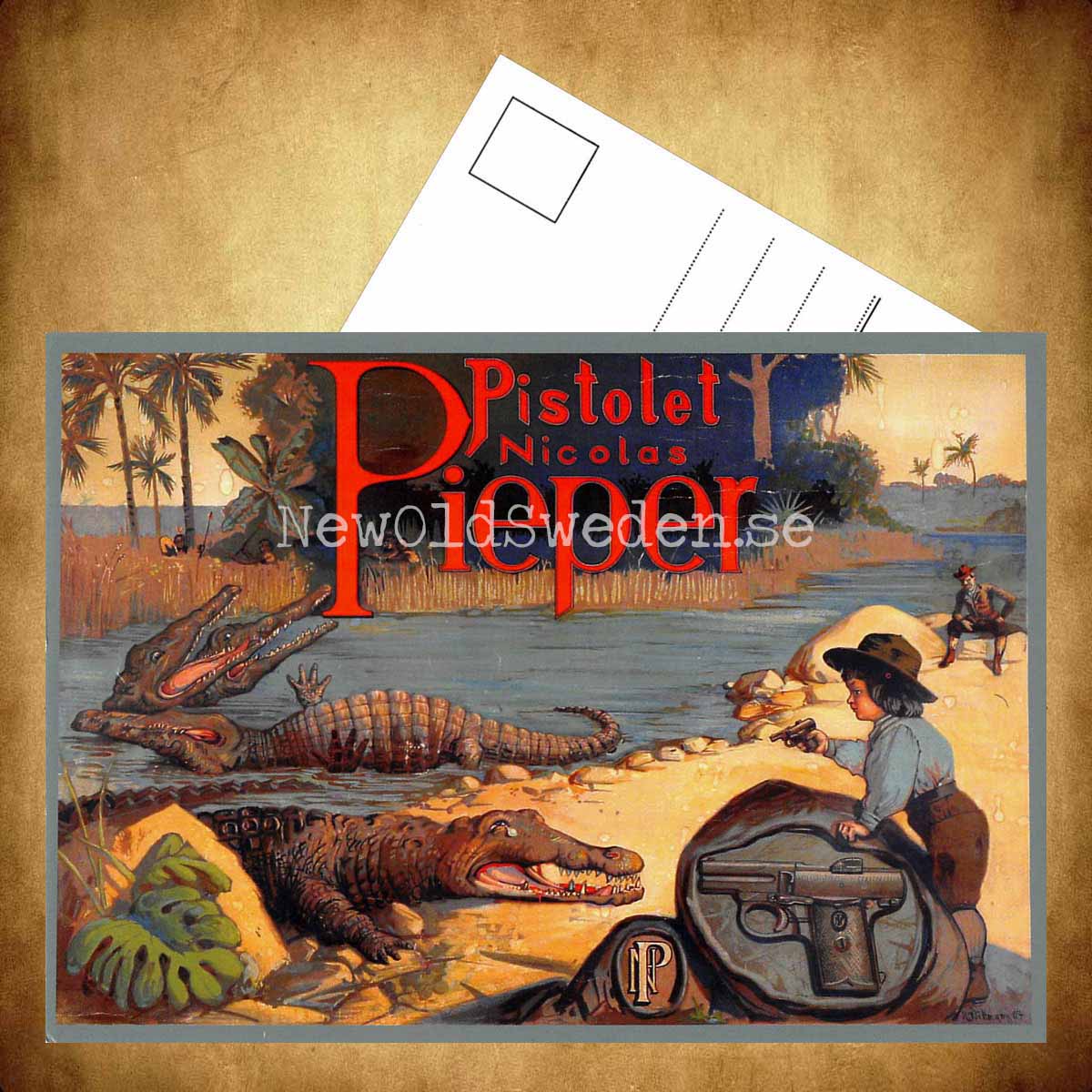 Nicolas Pieper Pistol 1908 NP - Vykort A5 - 3