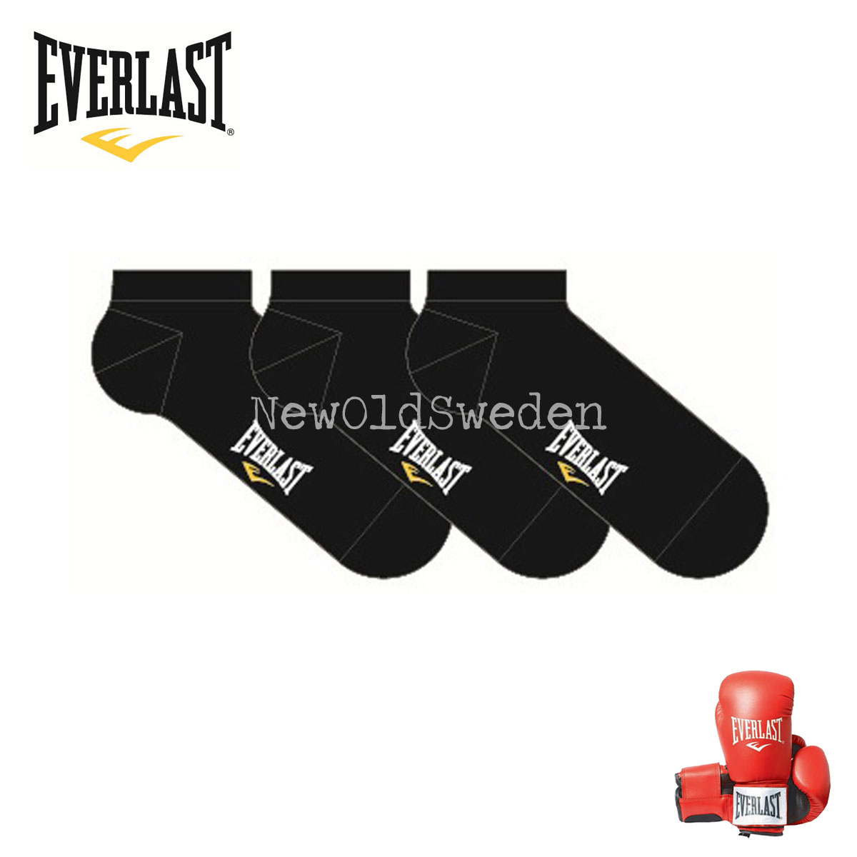 Sneakers 3-pack Stl. 35-40 EVERLAST Original BLACK -2900