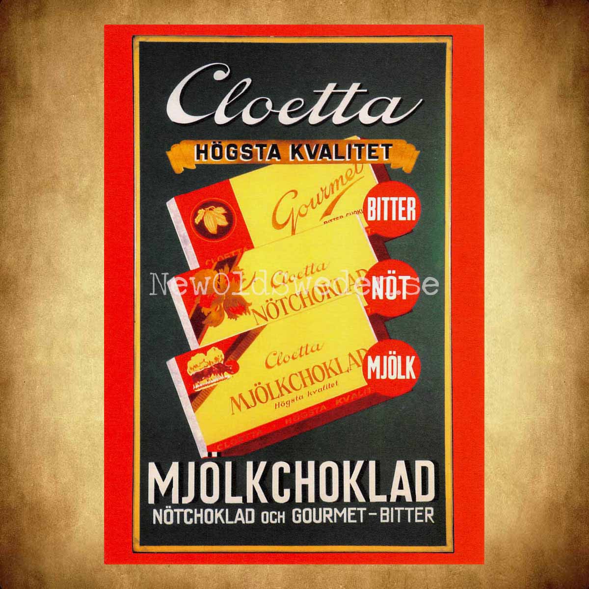 CLOETTA choklad - Vykort A5 - 2